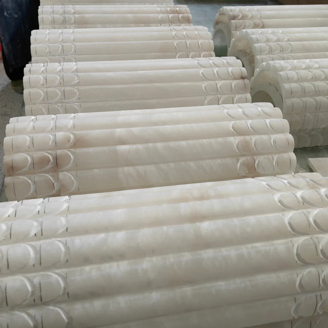 Alabaster Cylindrical Sconce