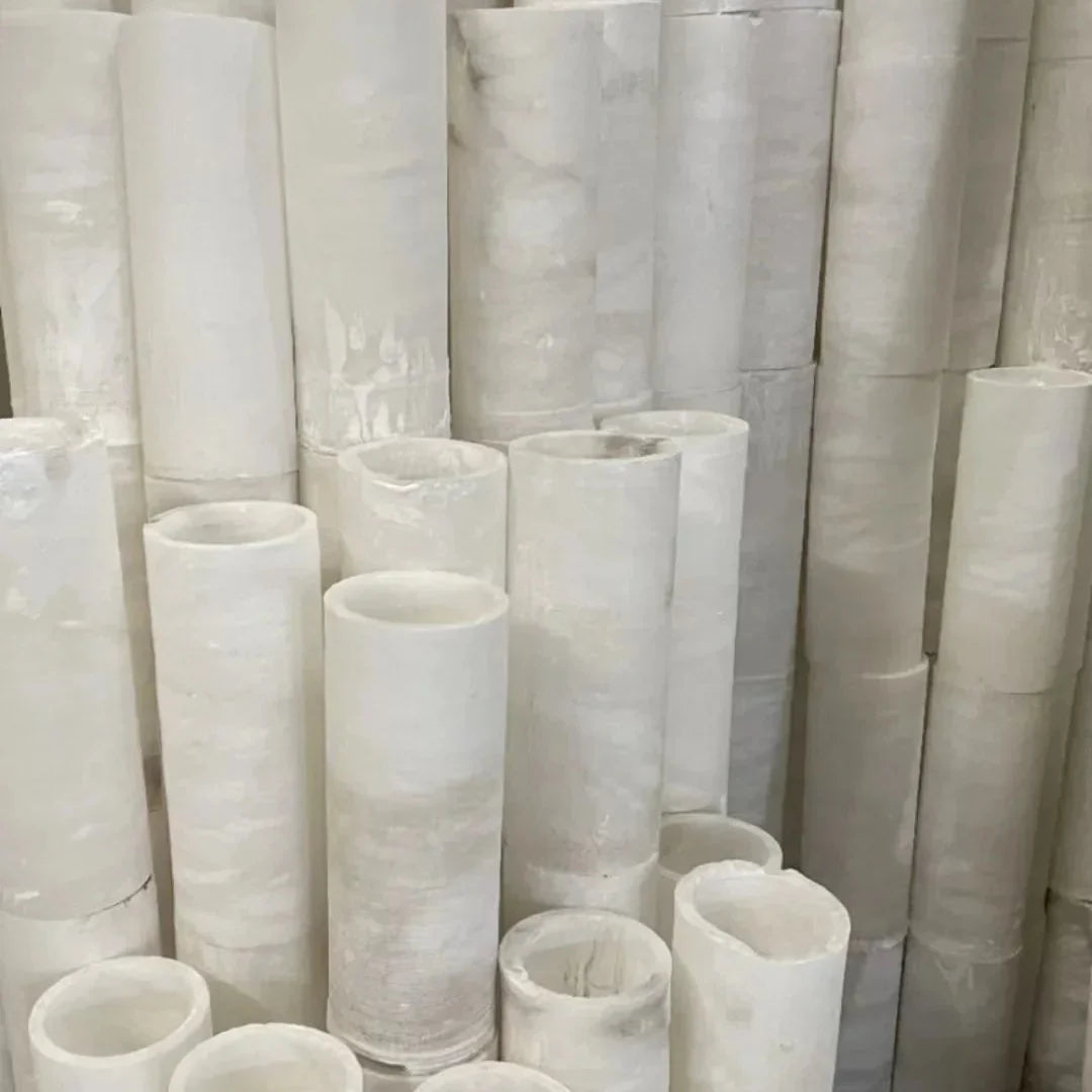 Alabaster Cylindrical Sconce