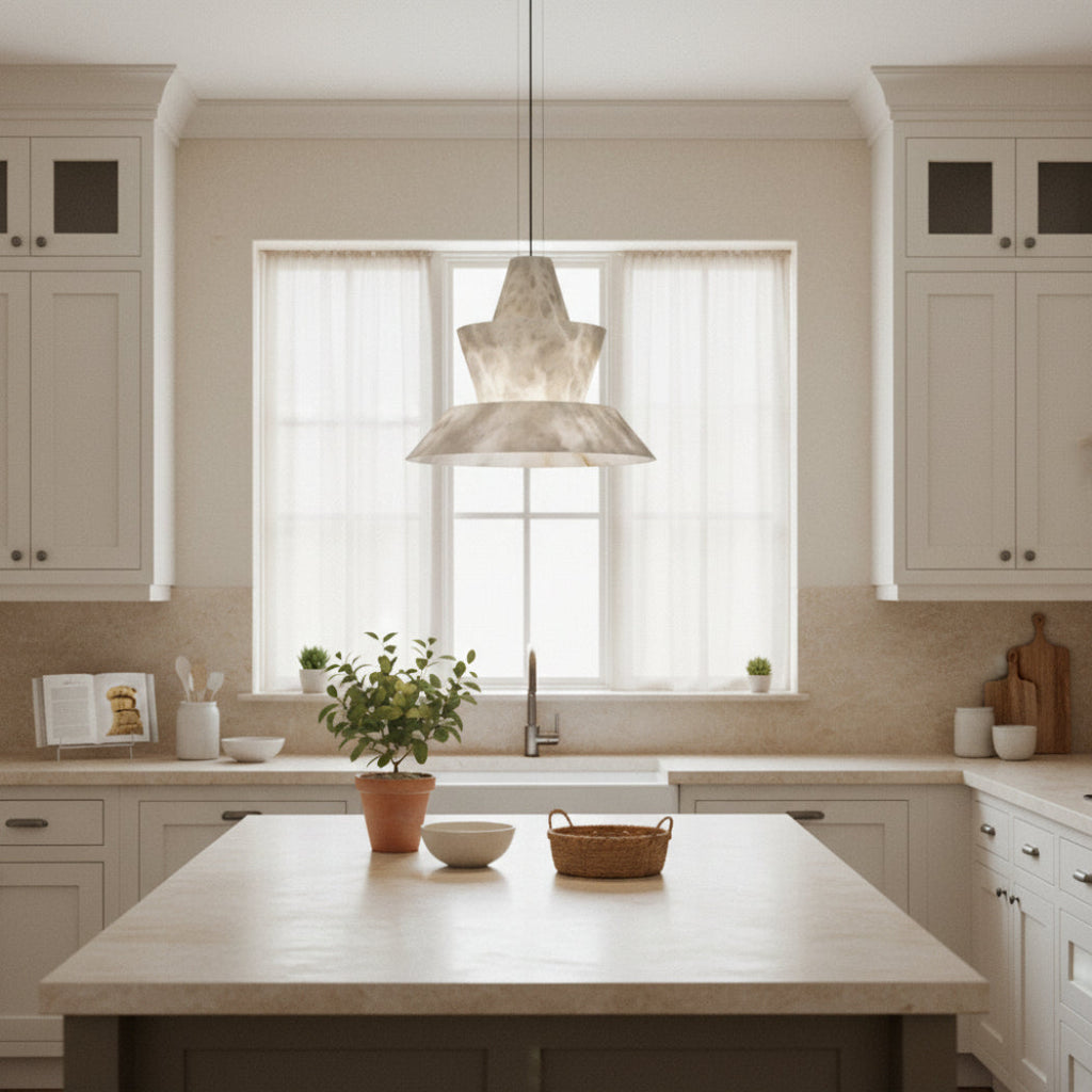 Linden Alabaster Dining Kitchen Island Pendant Light