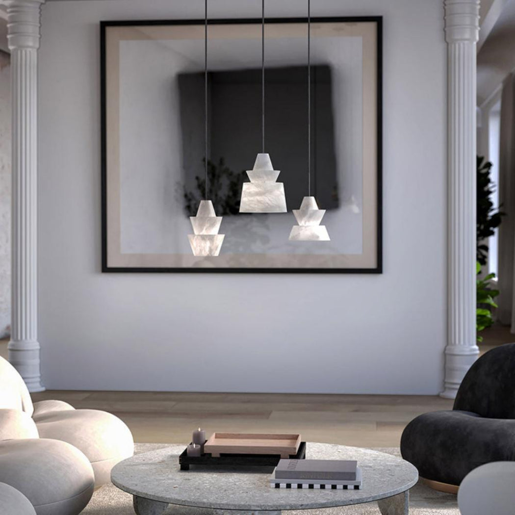 Linden Alabaster Pendant Light, Designer Kitchen Pendant Lamp