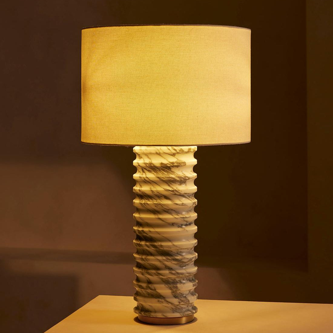 Casper Table Lamp, Arabescato Corchia