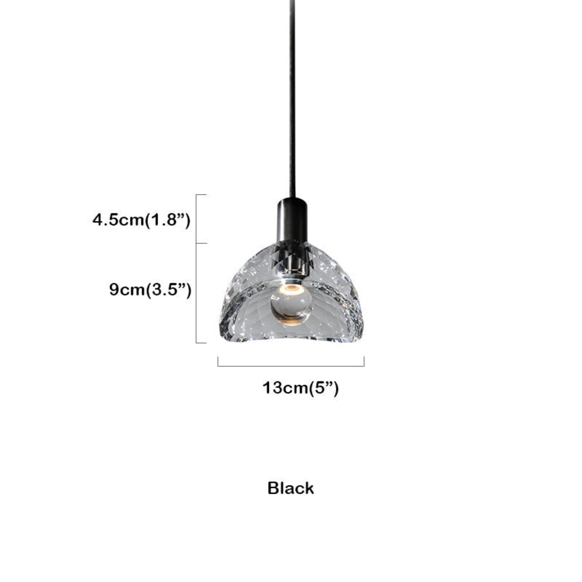 Raquel Dining Room Crystal Pendant Light Black