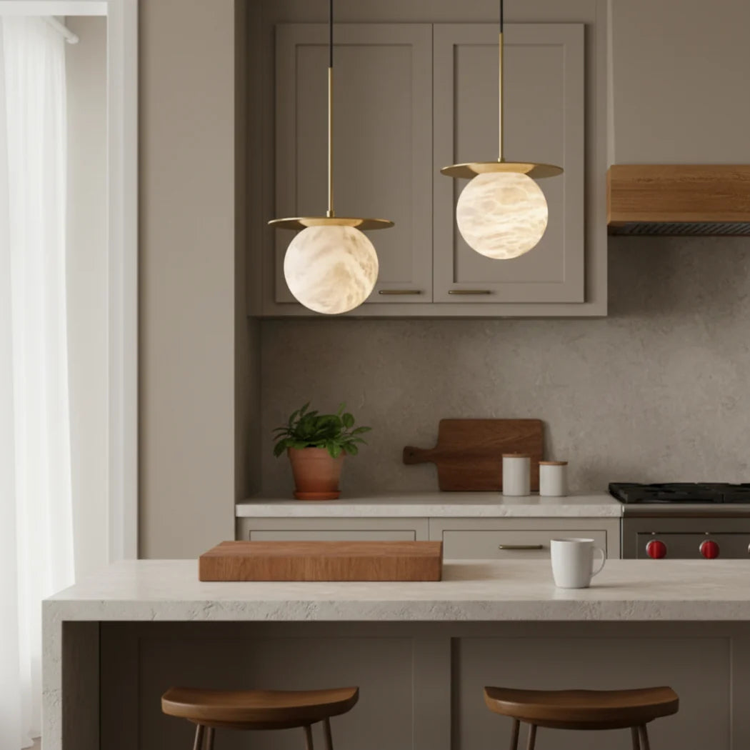 Ronnie Alabaster Pendant Lamp, Glamorous Marble Pendant