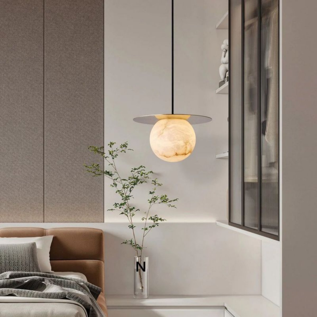 Ronnie Alabaster Pendant Lamp, Glamorous Marble Pendant