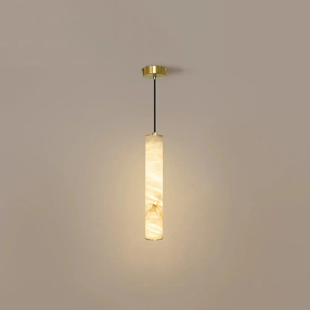 Alabaster Cylindrical Pendant Light