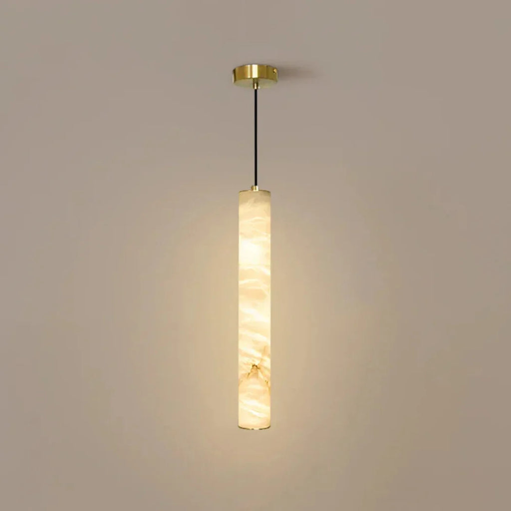 Alabaster Cylindrical Pendant Light