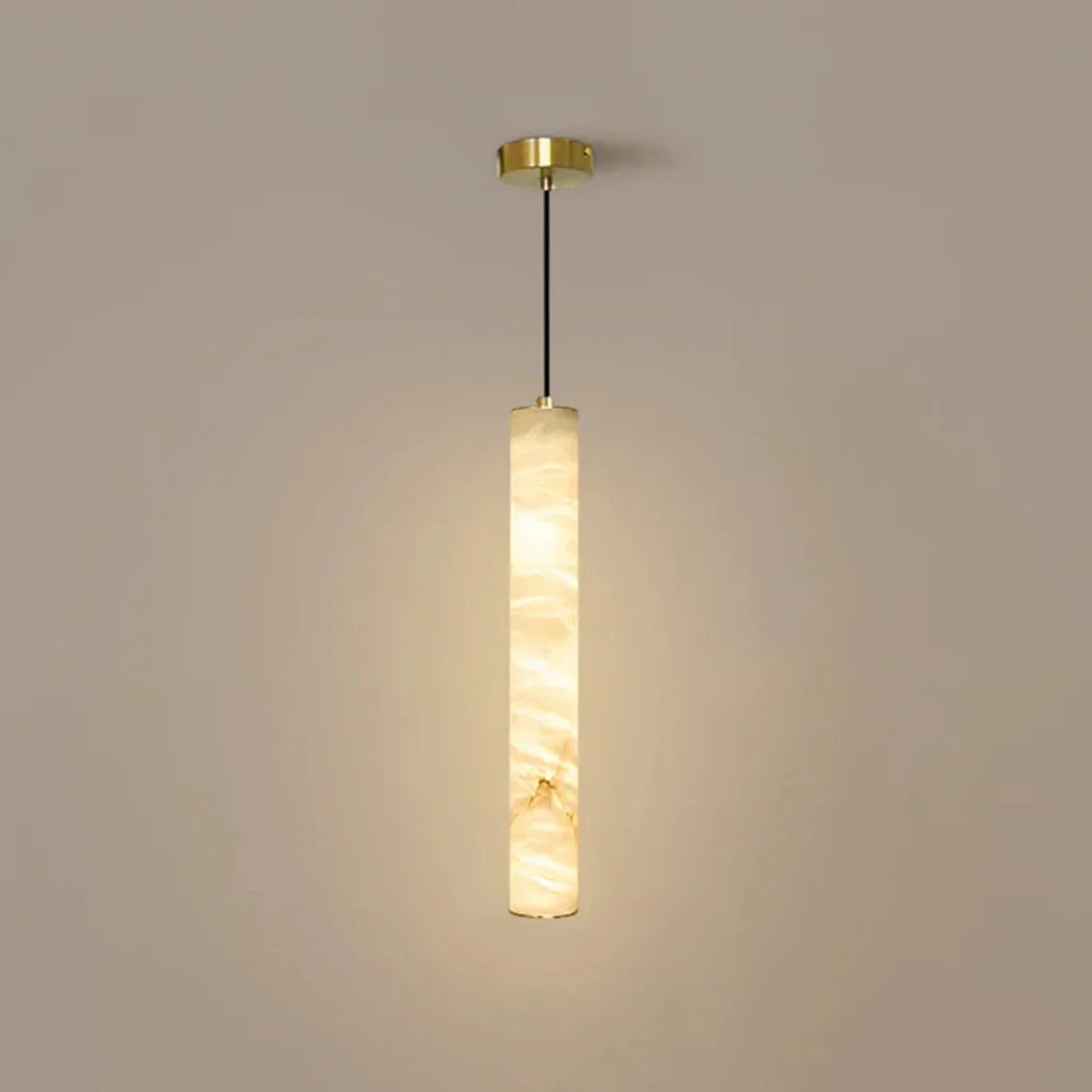 Alabaster Cylindrical Pendant Light