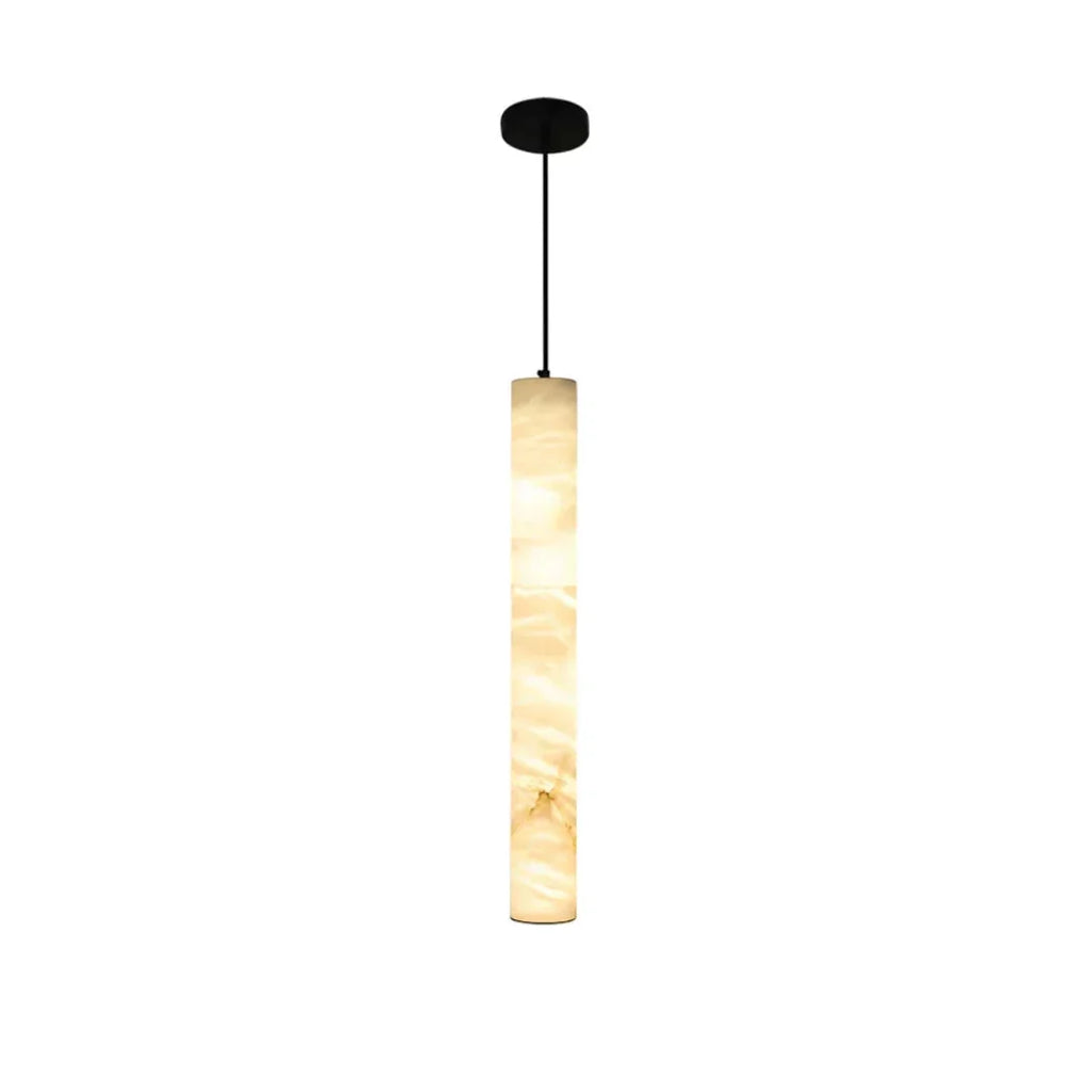 Alabaster Cylindrical Pendant Light
