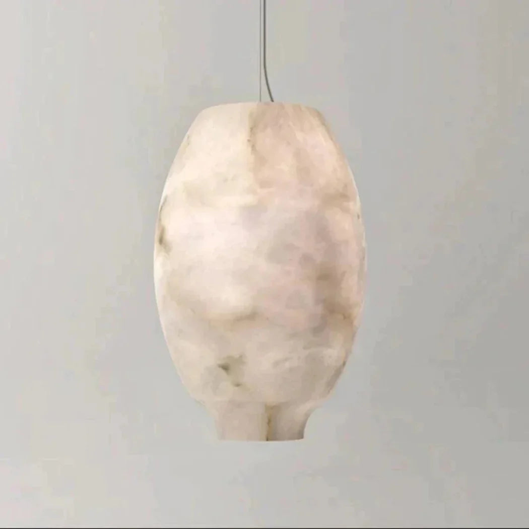 Lara Lantern Alabaster Lamp, Modern Marble Pendant Lamp