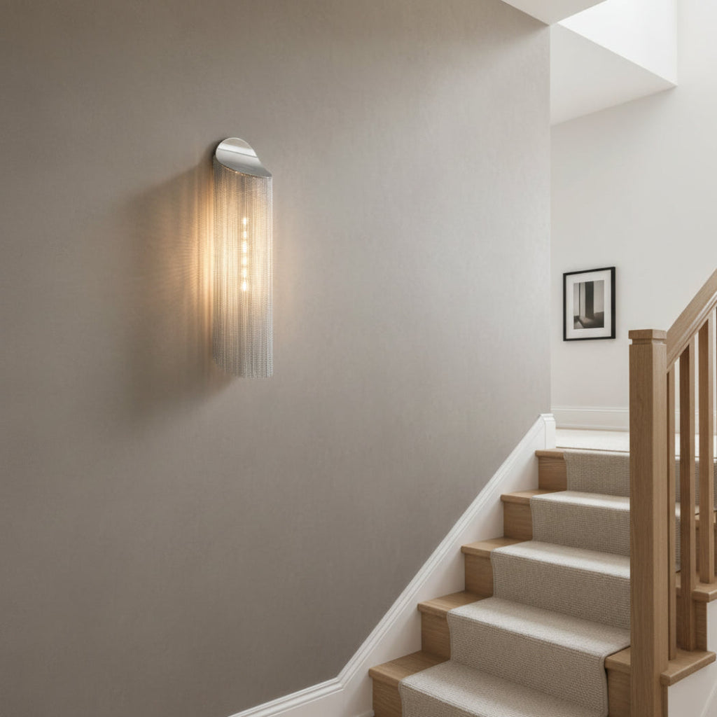 Alisa Luxury Plated Aluminum Chain Tassel Long Wall Lamp
