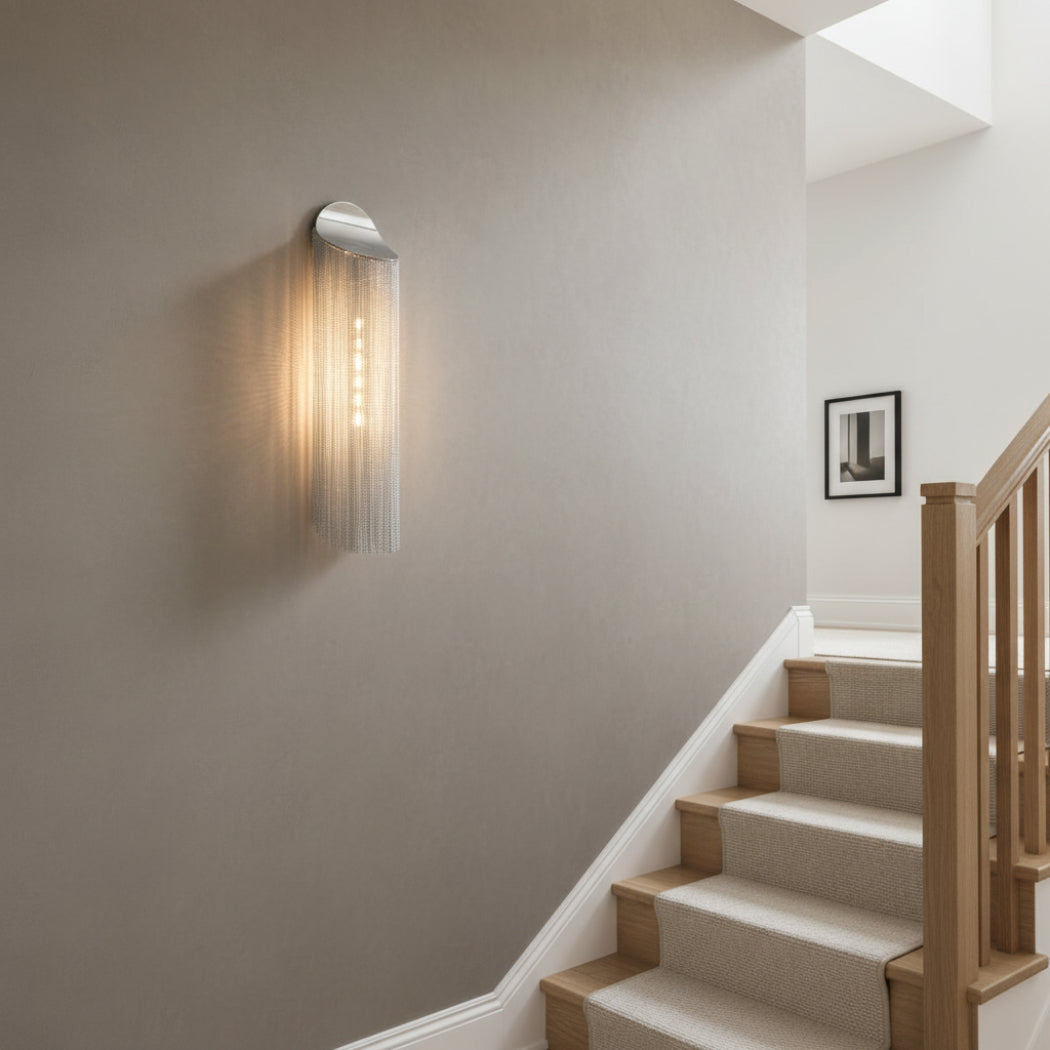 Alisa Luxury Plated Aluminum Chain Tassel Long Wall Lamp