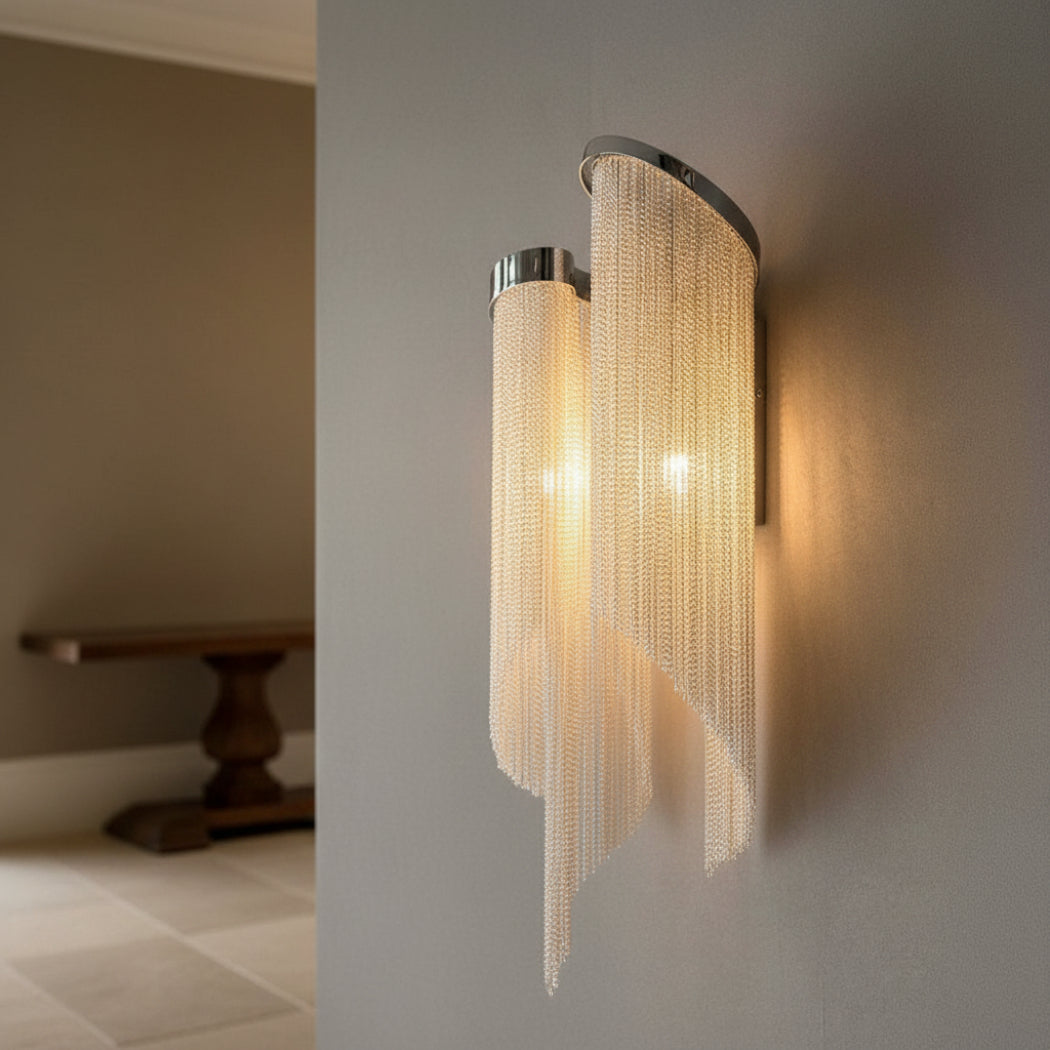 Aluminum Fiona Chain Tassel Wall Sconce