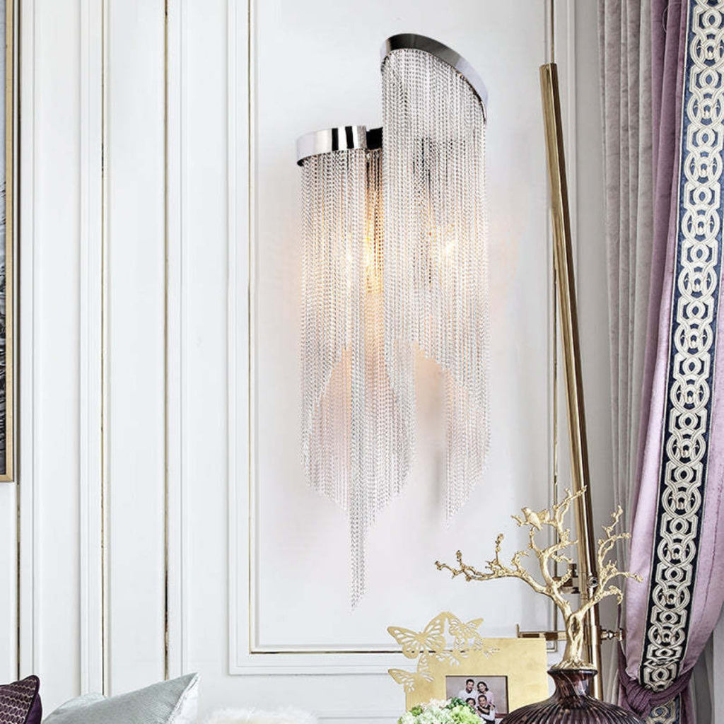 Aluminum Fiona Chain Tassel Wall Sconce