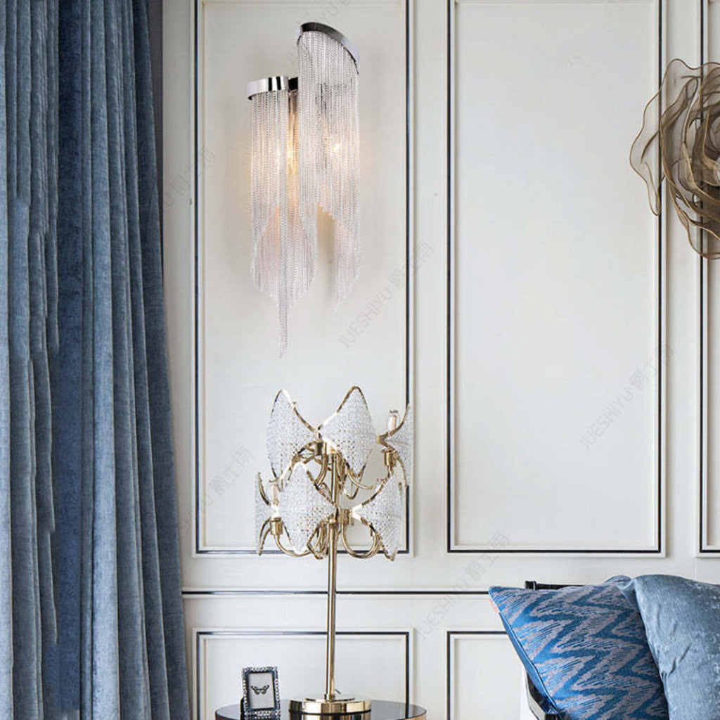 Aluminum Fiona Chain Tassel Wall Sconce