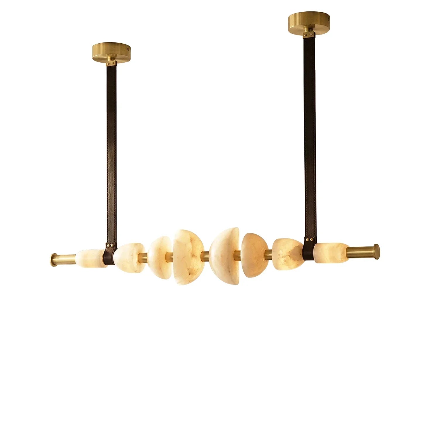 Leather Strap Alabaster Beaded Chandelier
