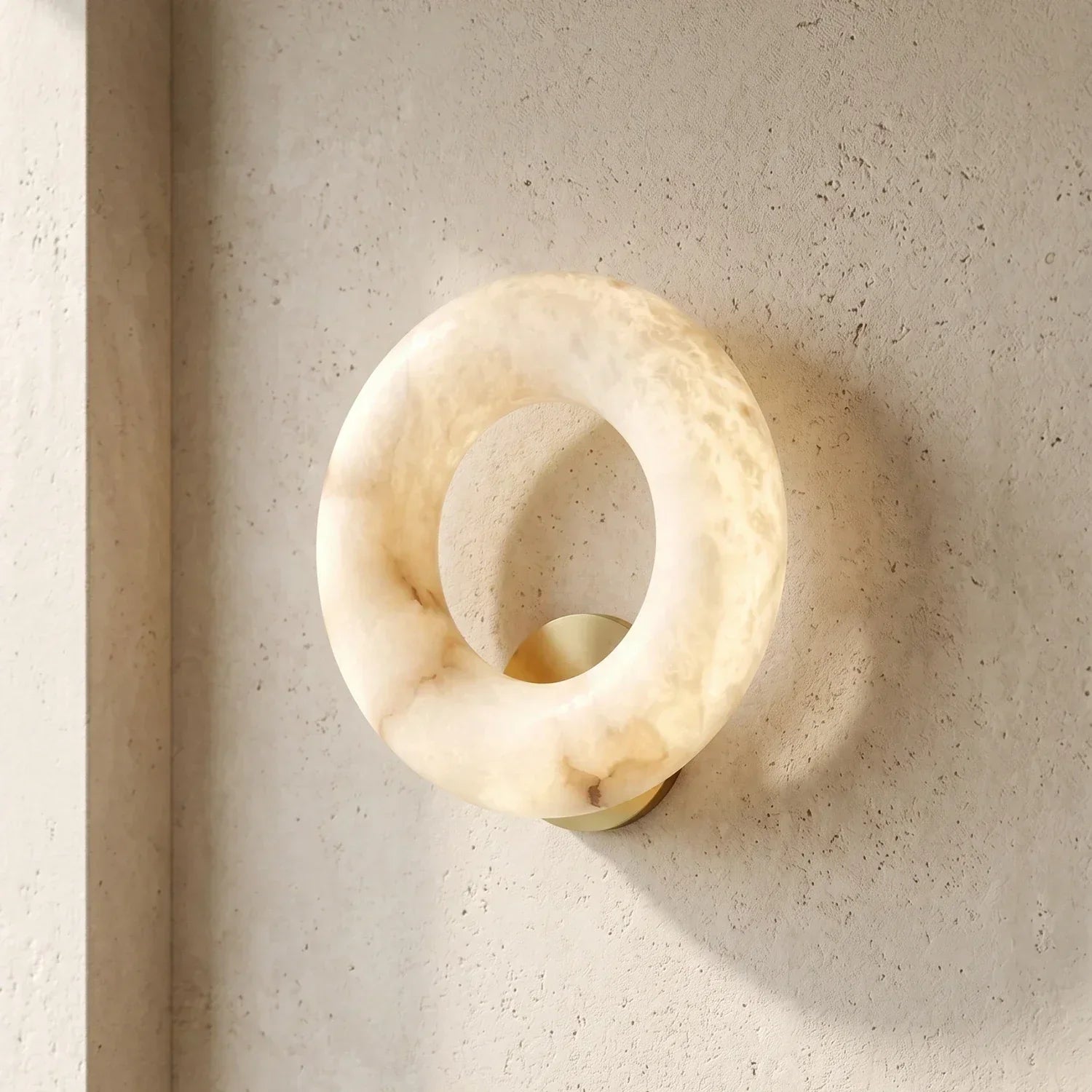 Alabaster Donut Ring Wall Sconce