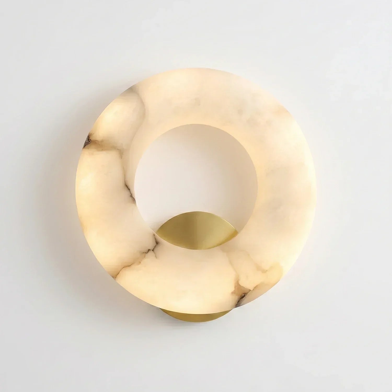Alabaster Donut Ring Wall Sconce