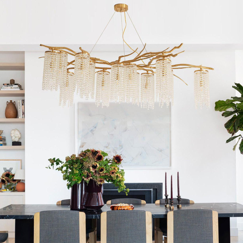 Forest Dawn Brass Branch Chandelier