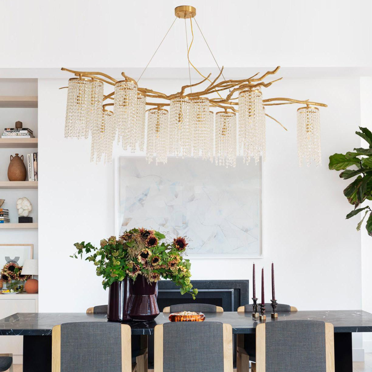 Forest Dawn Brass Branch Chandelier