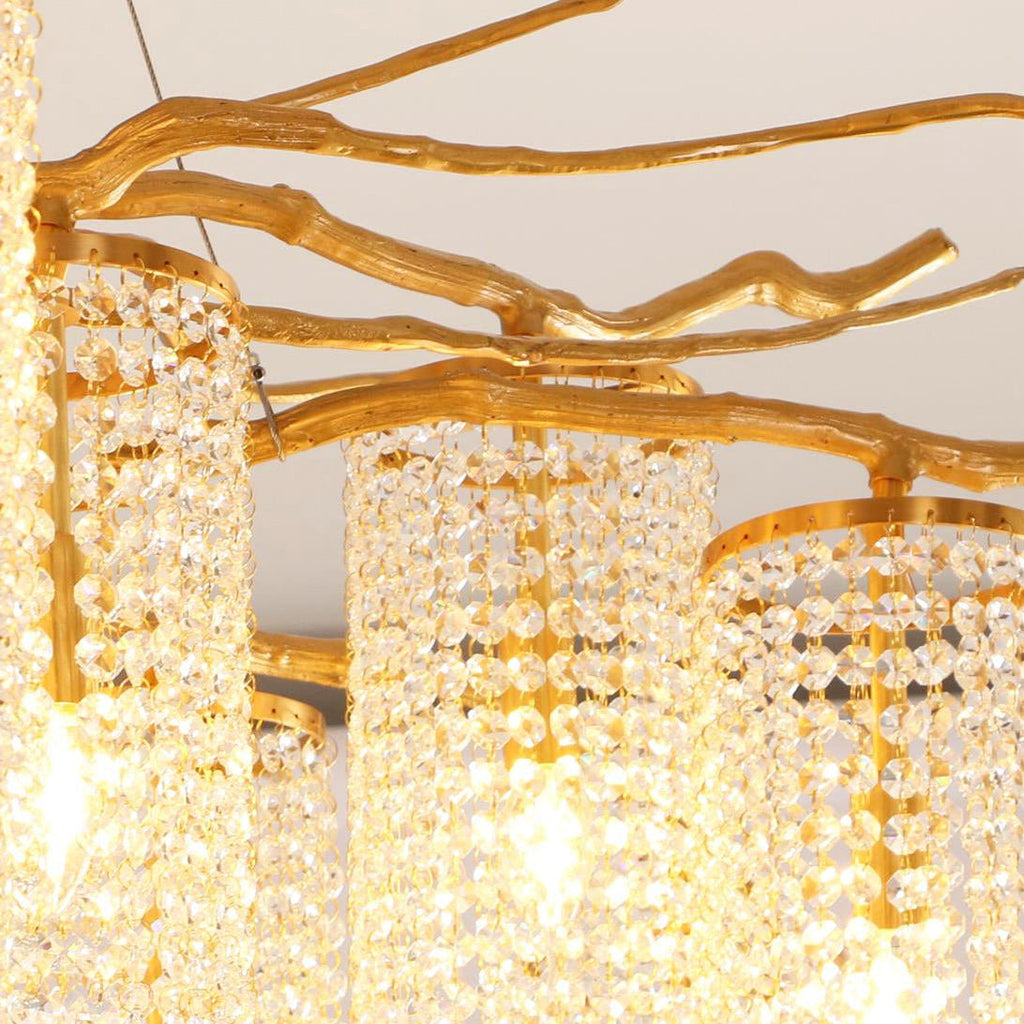 Forest Dawn Brass Branch Chandelier