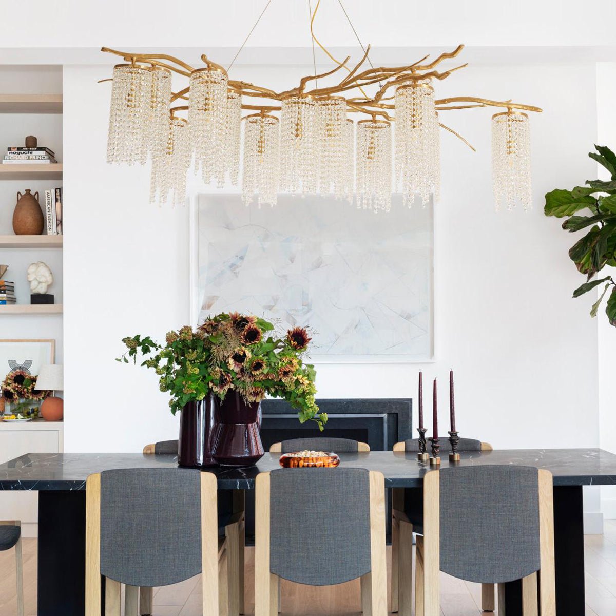 Forest Dawn Brass Branch Chandelier