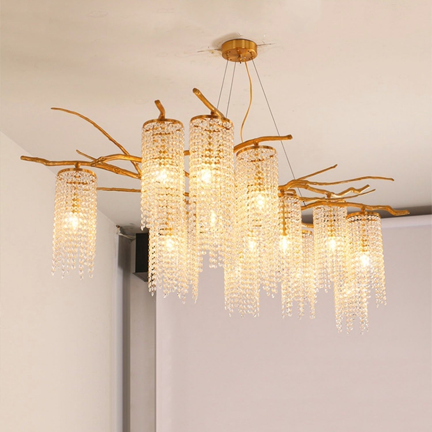Forest Dawn Brass Branch Chandelier