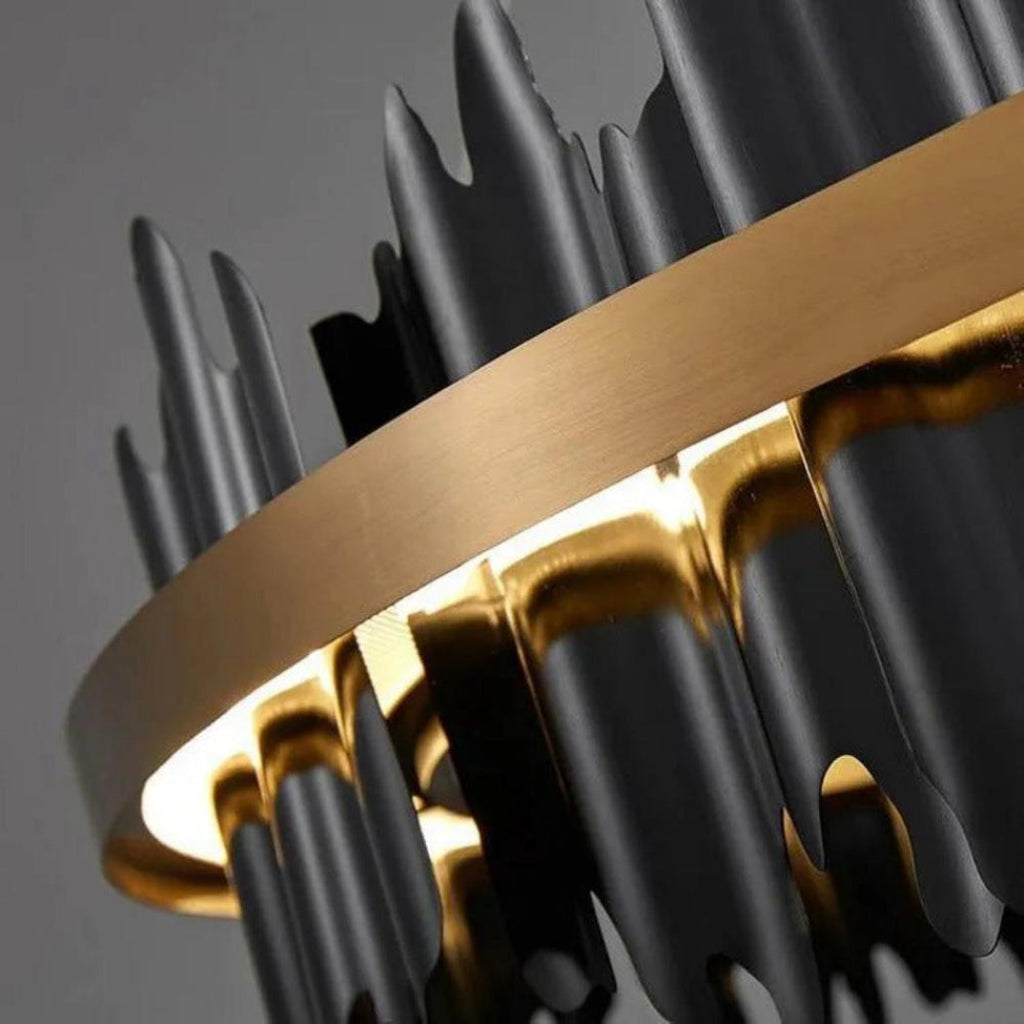 Flowing Hill and Valleys LED Round Modern Bedroom Light Fixtures, Living Room Chandeliers