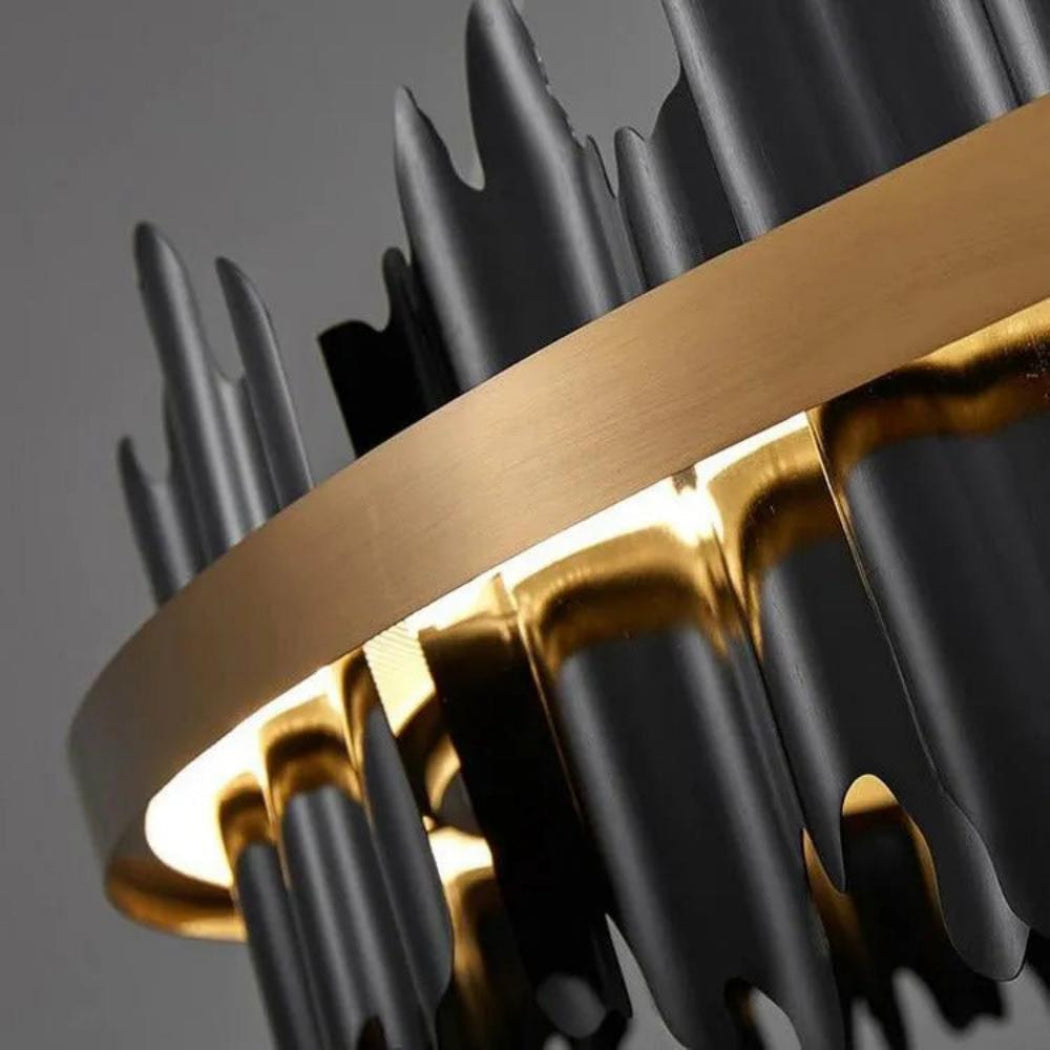 Flowing Hill and Valleys LED Round Modern Bedroom Light Fixtures, Living Room Chandeliers