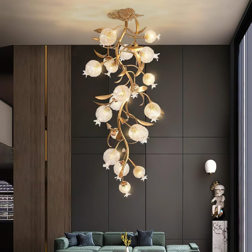 Pomegranate Brass Branch Chandelier