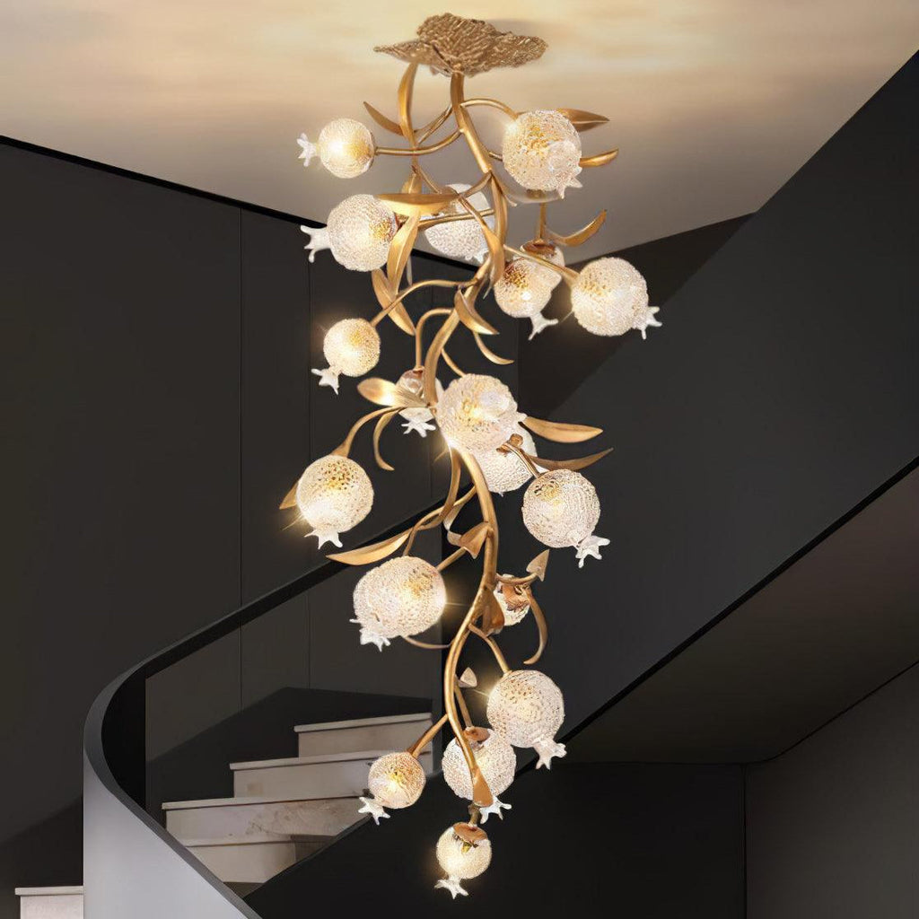 Pomegranate Brass Branch Chandelier