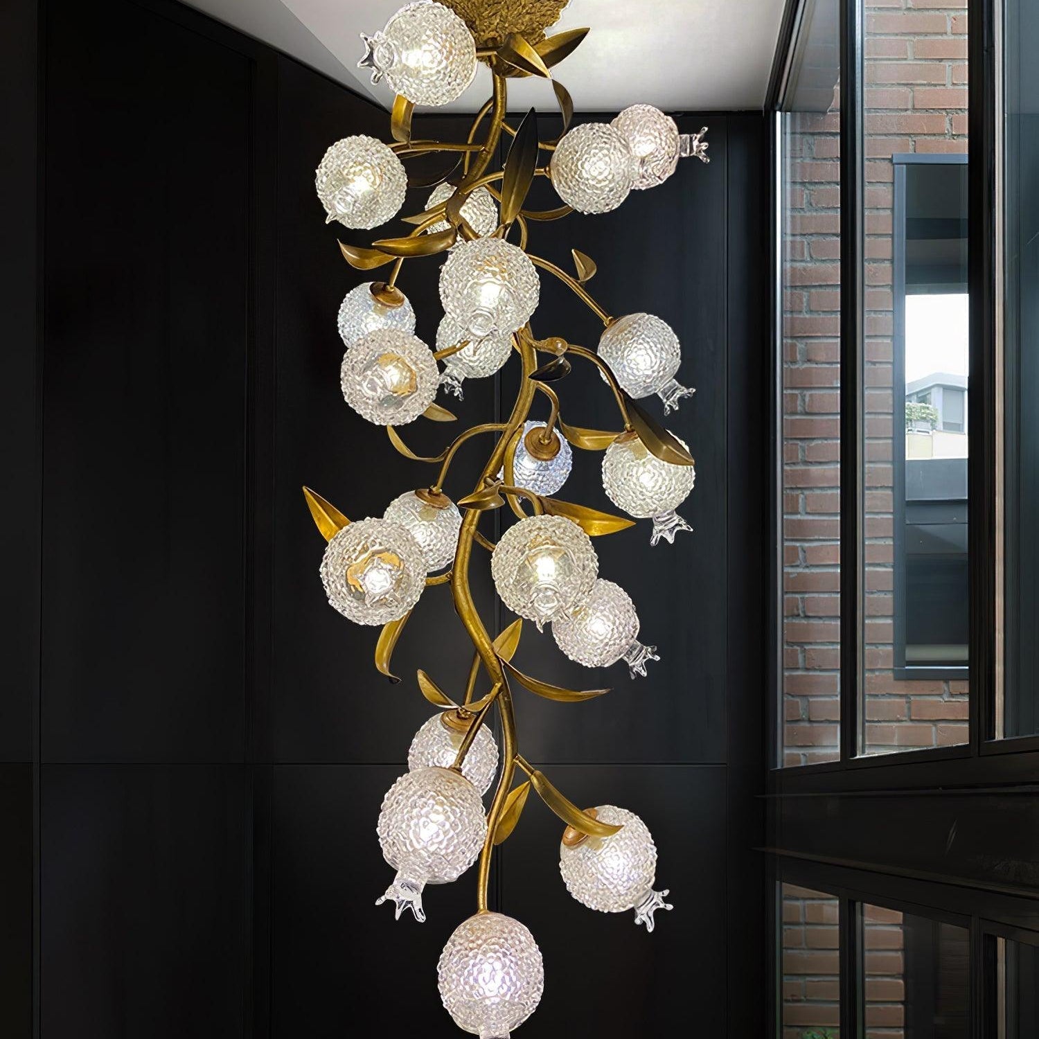 Pomegranate Brass Branch Chandelier