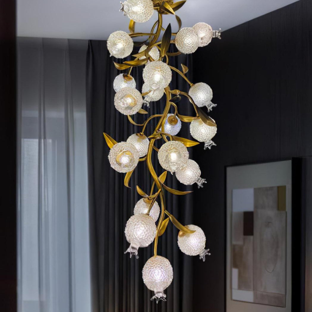 Pomegranate Brass Branch Chandelier