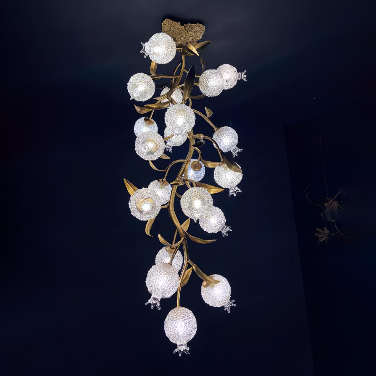Pomegranate Brass Branch Chandelier