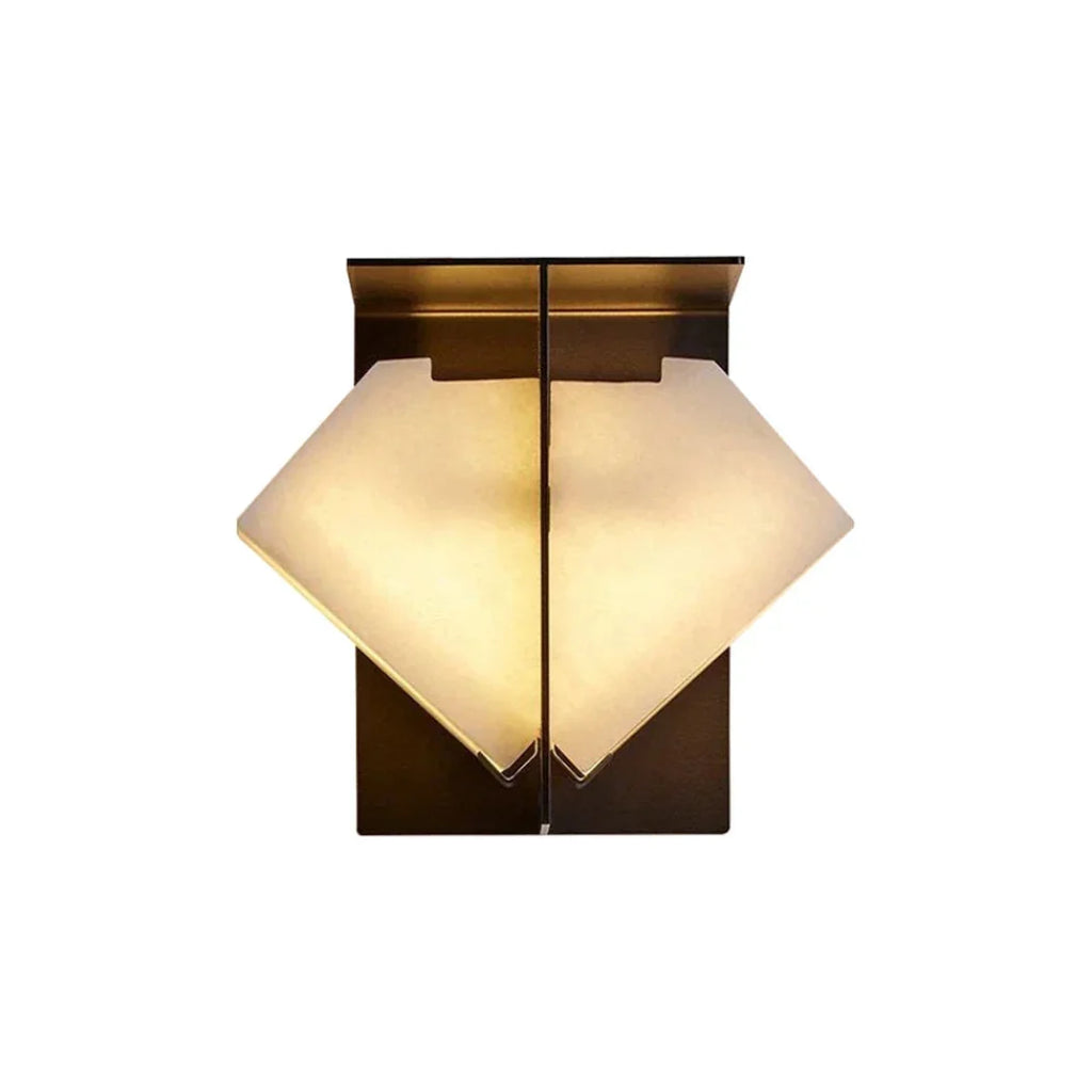 Alabaster Folded Halo Geometric Wall Sconce