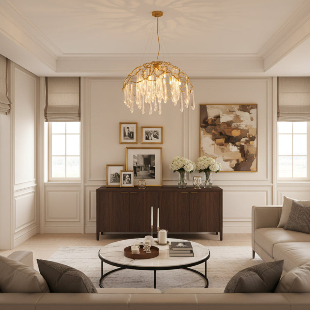 Aqua Dome Glass Branch Chandelier