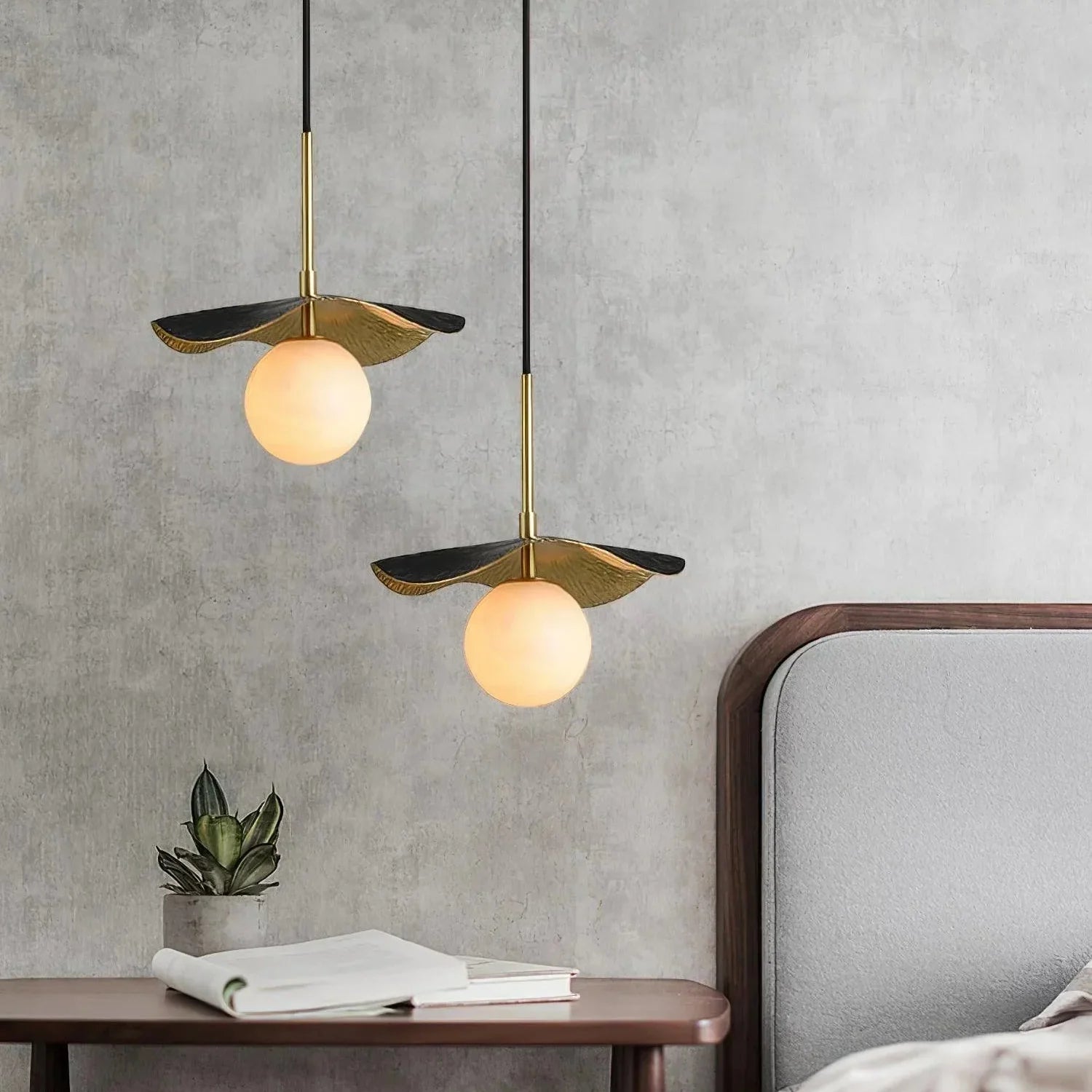 Alabaster Montera Brass Pendant Light