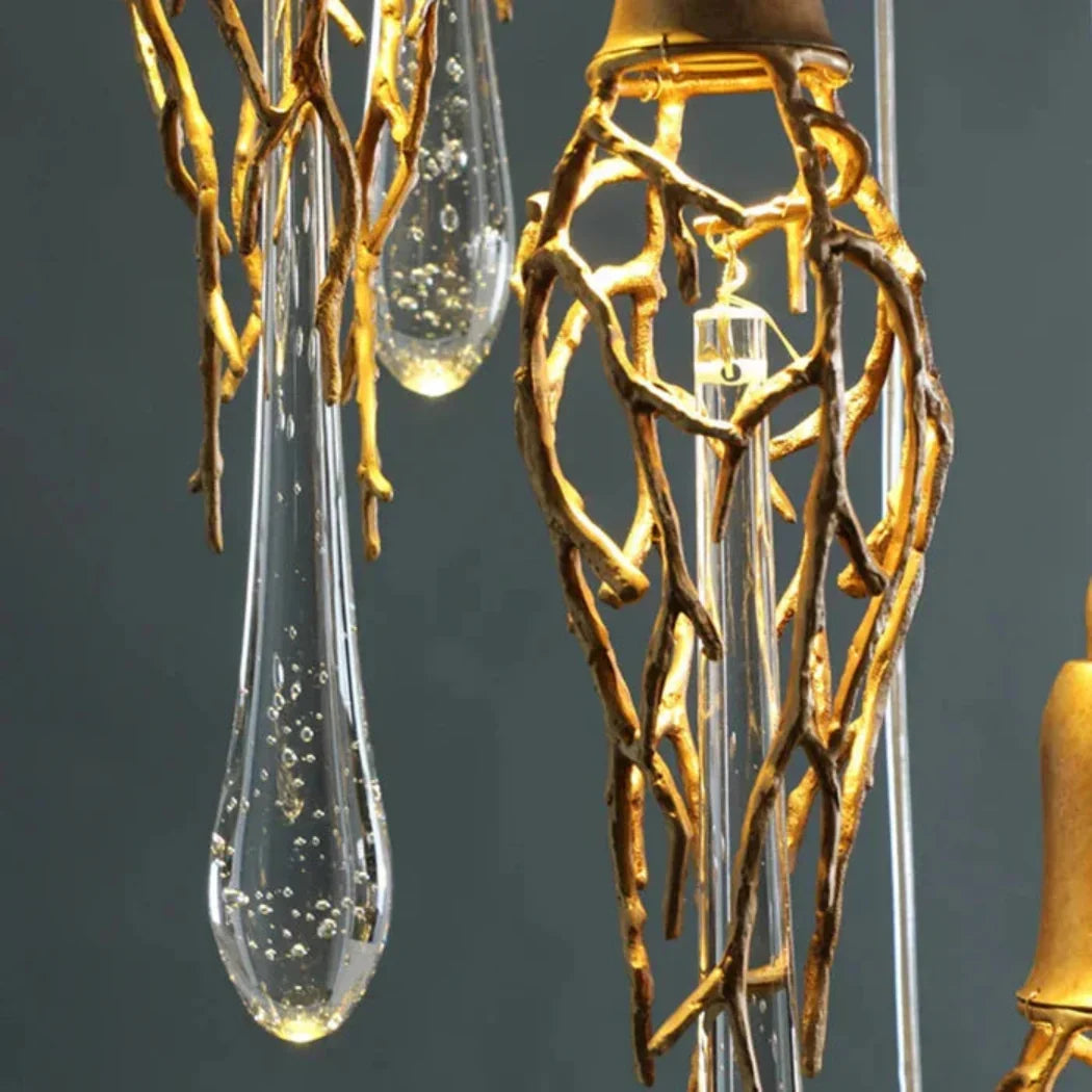 Stairwell Branch Strata Crystal Spiral Chandelier