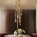 Stairwell Branch Strata Crystal Spiral Chandelier