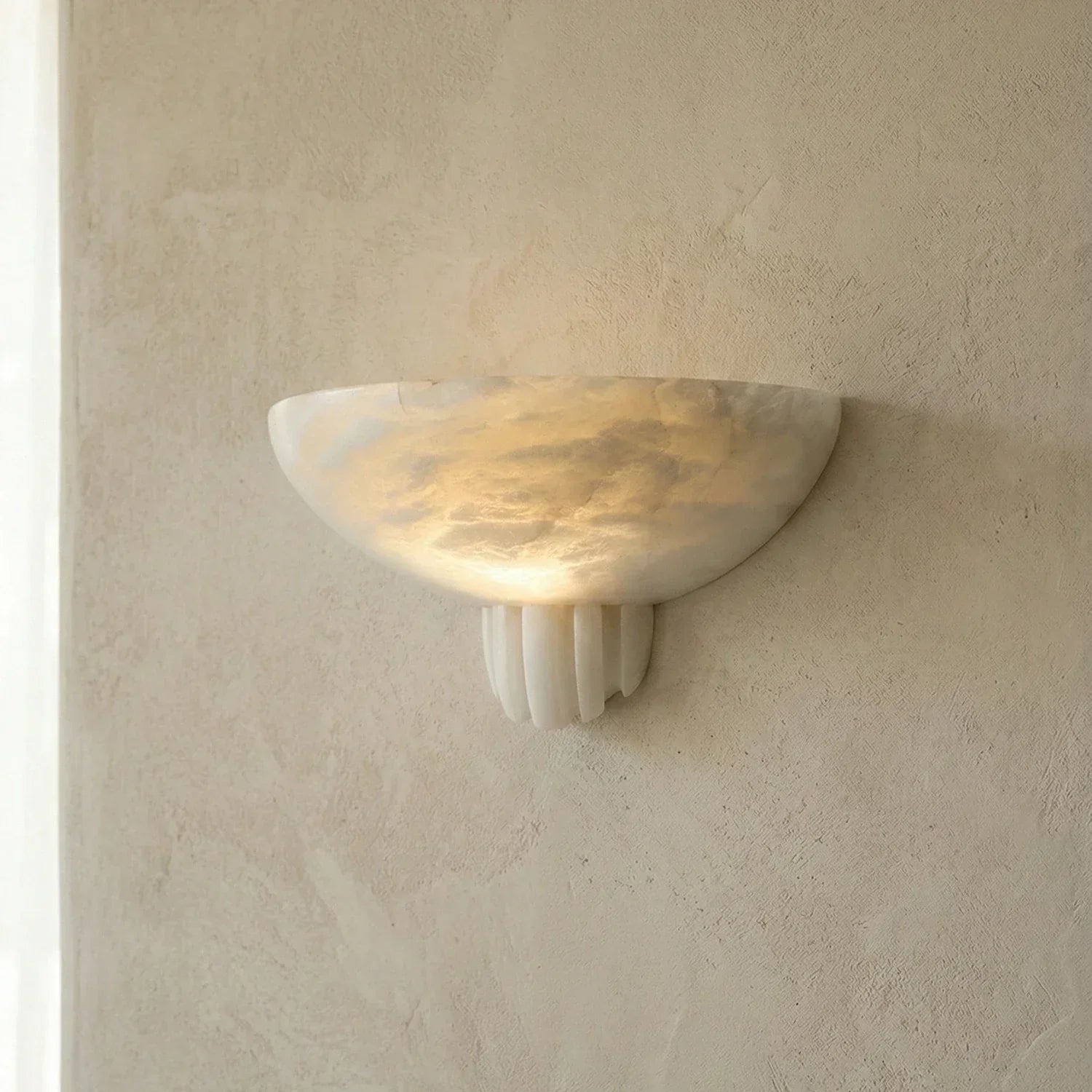 Half-Moon Rare Alabaster Art Wall Lamp