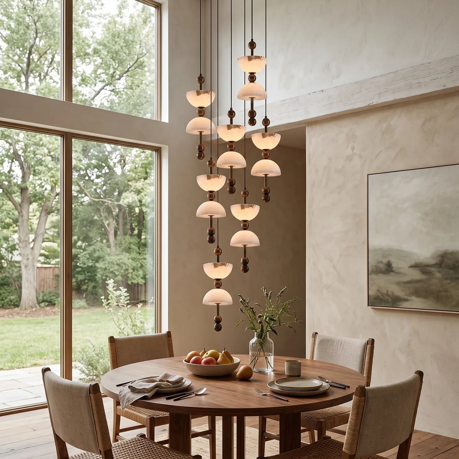 Hourglass Duo Alabaster Pendant Lamp
