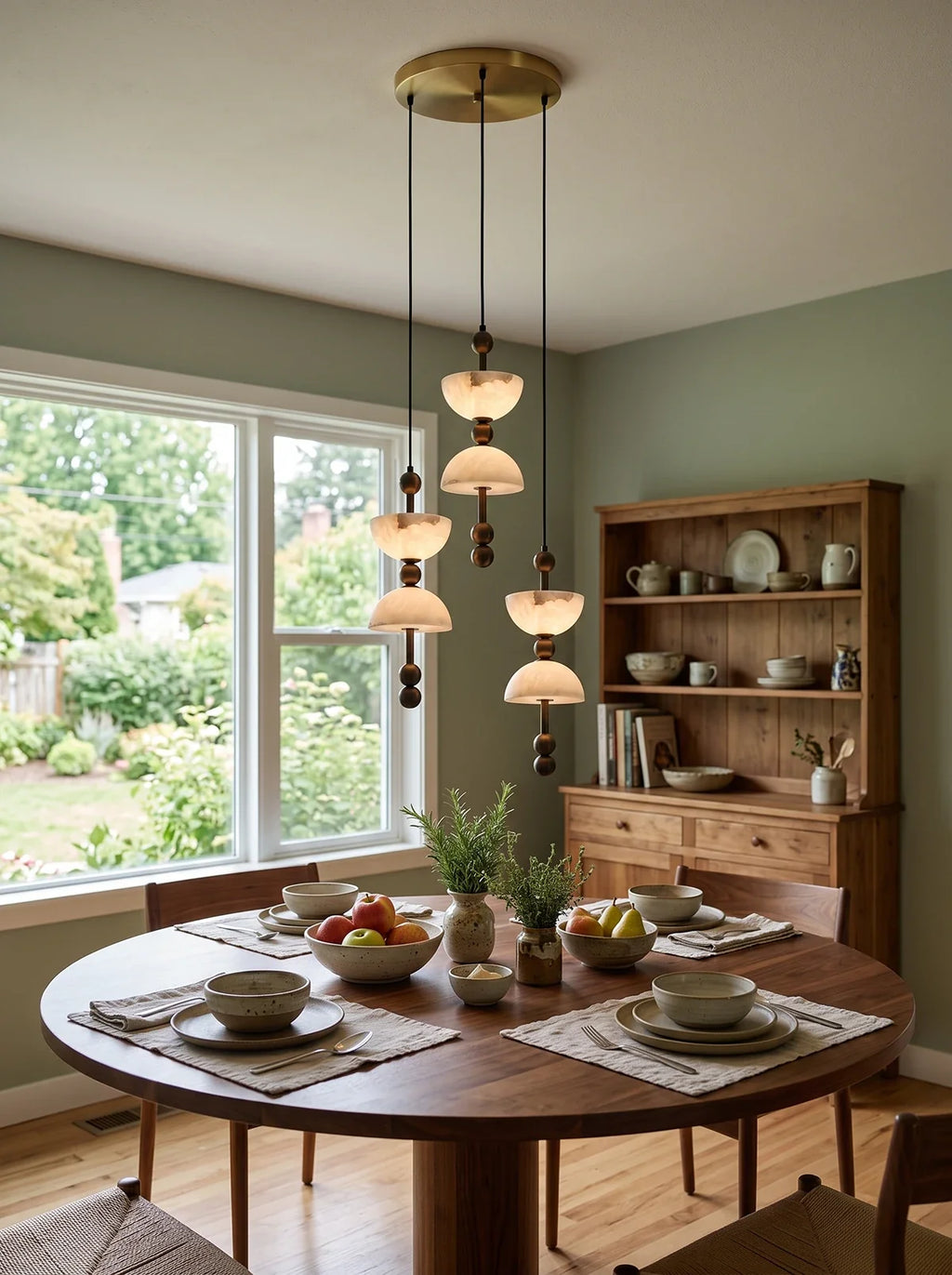 Hourglass Duo Alabaster Pendant Lamp