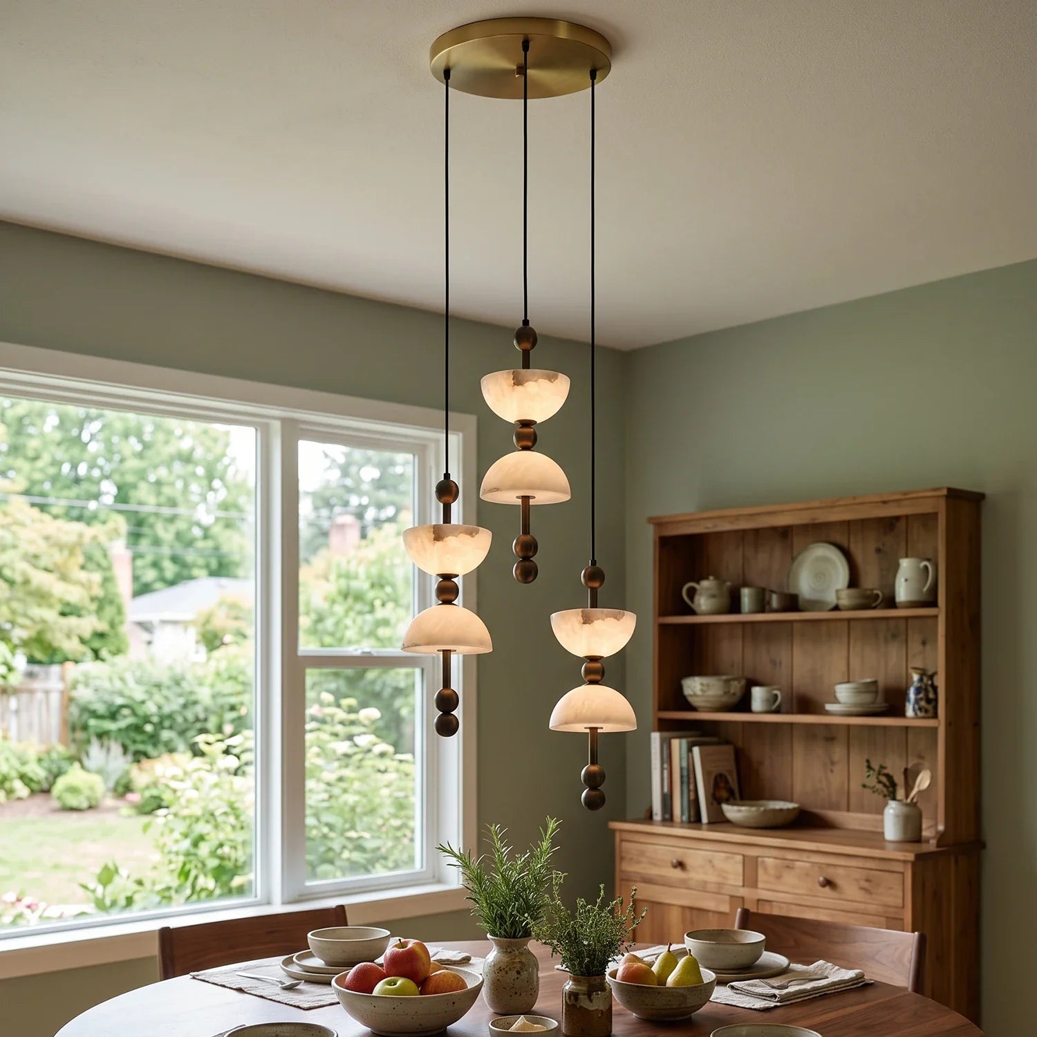 Hourglass Duo Alabaster Pendant Lamp