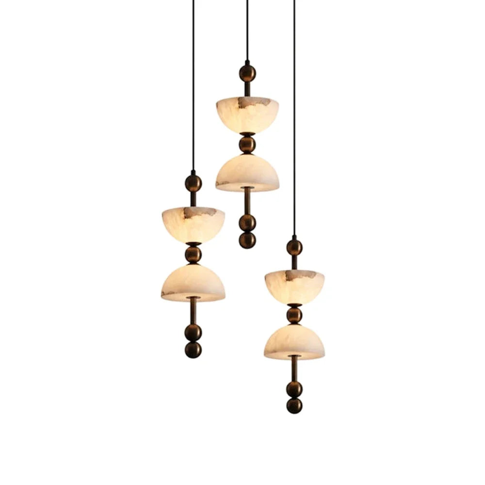 Hourglass Duo Alabaster Pendant Lamp
