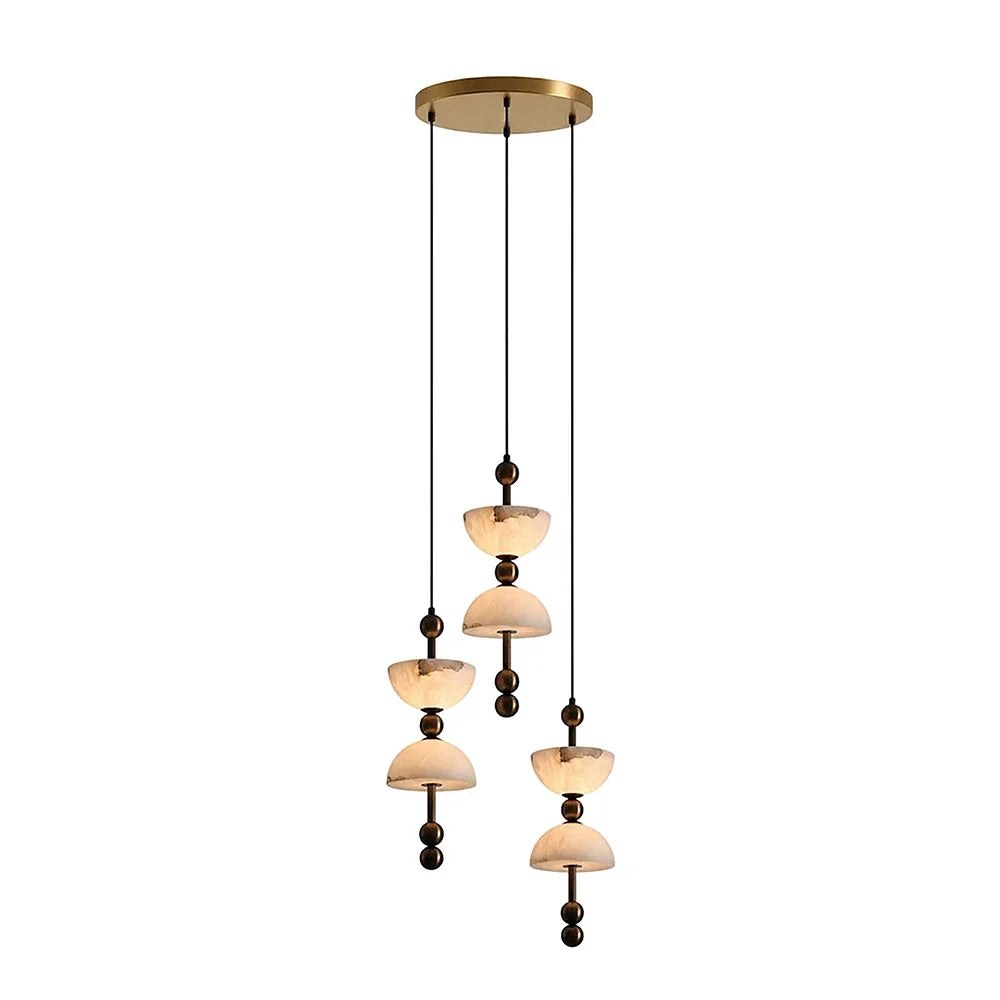 Hourglass Duo Alabaster Pendant Lamp