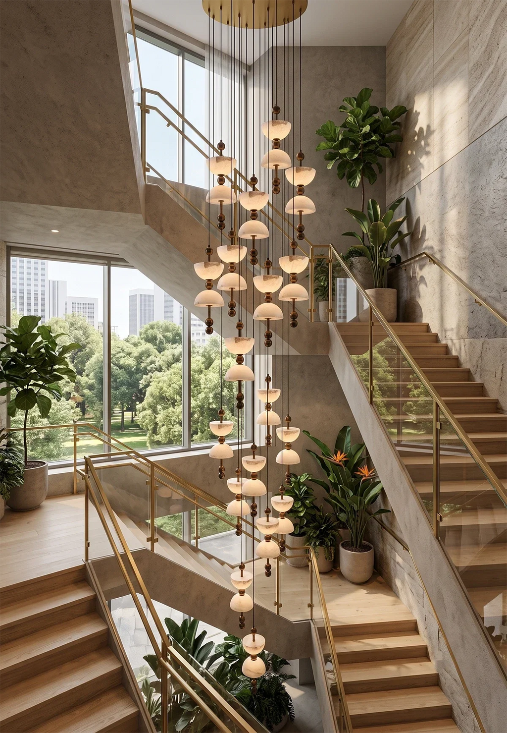 Hourglass Duo Alabaster Pendant Lamp