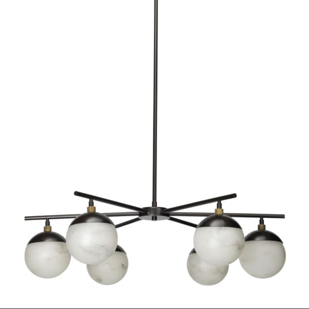 Maelis Alabaster 6 Light Chandelier for Bedroom, Living Room