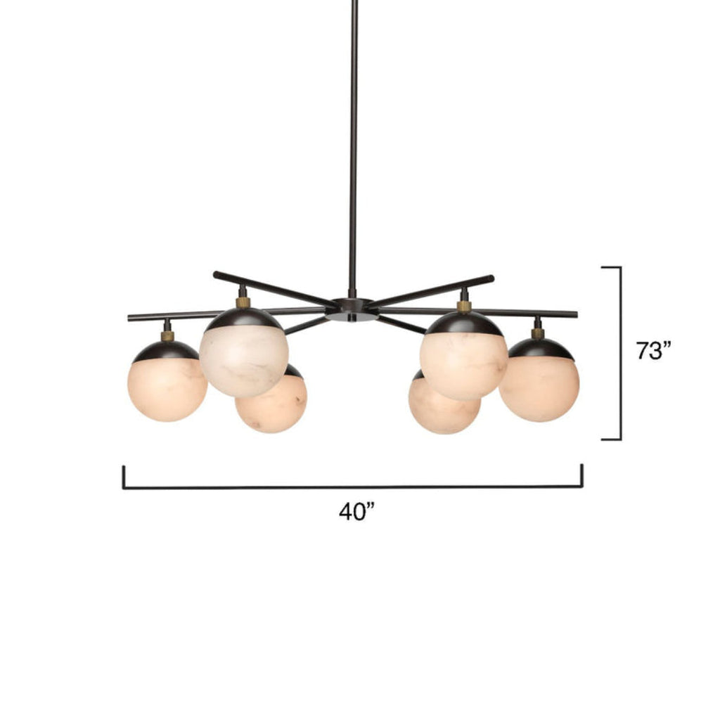Maelis Alabaster 6 Light Chandelier for Bedroom, Living Room