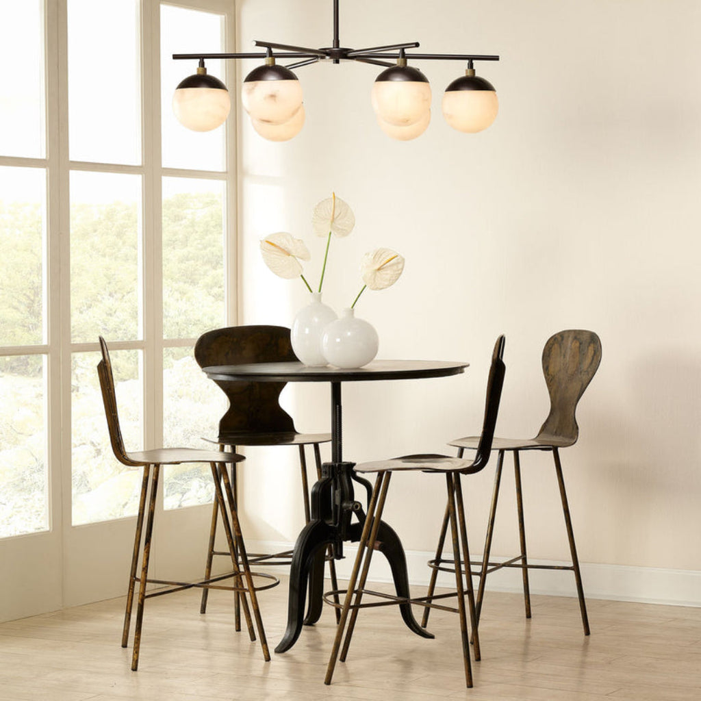 Maelis Alabaster 6 Light Chandelier for Bedroom, Living Room