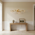 Modern Linear Glass Ball Branch Semi Flush Chandelier
