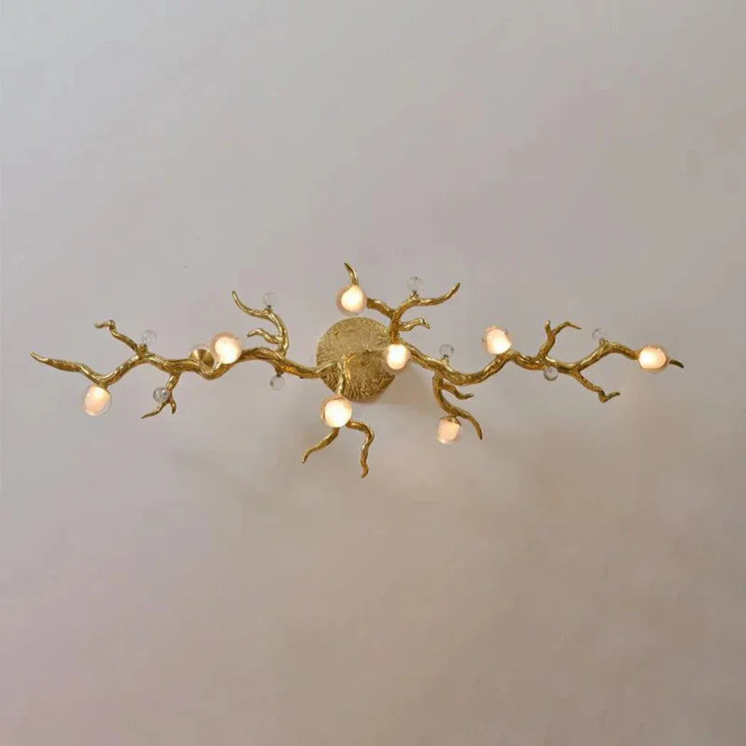 Modern Linear Glass Ball Branch Semi Flush Chandelier
